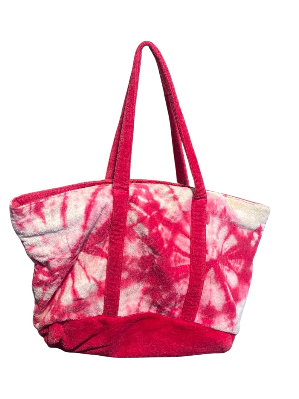 Express Pink Tie Dye Terry Cloth Beach Tote Bag Pool Towel Bag Y2K Boho